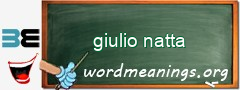 WordMeaning blackboard for giulio natta